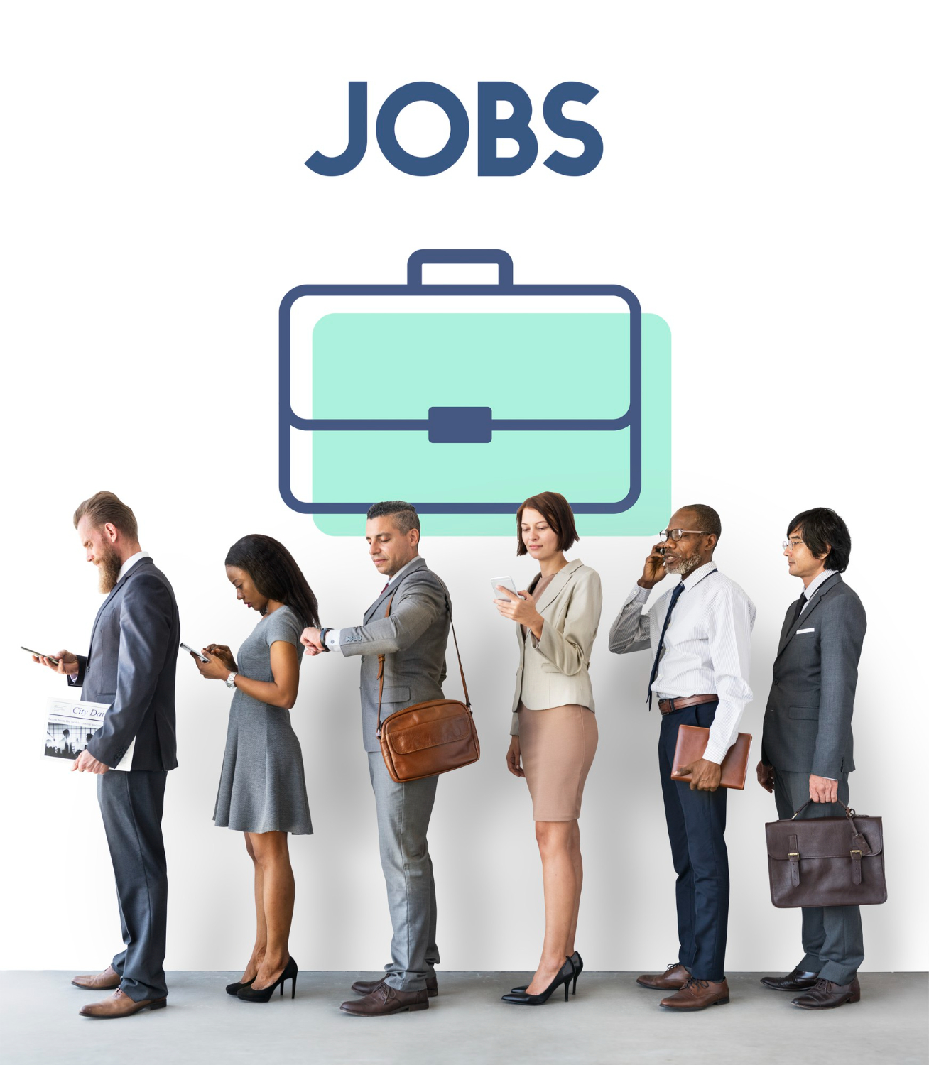 Group of professionals in a line