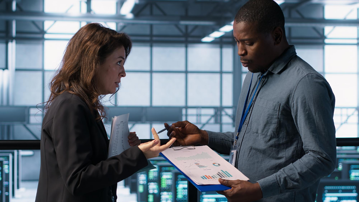 Professionals reviewing documents